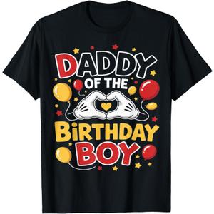 Daddy of The Birthday Boy Shirt Matching Dad Son Family Bday T-Shirt, 2XL