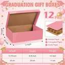 Eersida 12 Pack Graduation Cap Gift Boxes 2026, 14 x 9 x 4 Inch Large Corrugated Keepsake Box Congrats Grad Candy Card Storage High School College Graduation Party Favors Gift for Girls Boy (Pink), 1 count