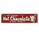 Old Fashioned Hot Chocolate Metal Sign Vintage Christmas Hot Cocoa Metal Sign Decor for Home Cafe Bar Restaurant Hot Cocoa Station Accessories Wall Art Decor Christmas Party Decor Sign 4x16 inch