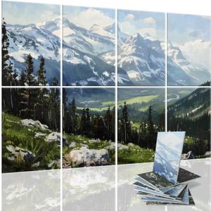 Art3d Soundproof Wall Panels 48"x32", 8-Pack Acoustic Wall Art Panels, Sound Absorbing Decorative Wall Panels for Living Room, Bedroom, Kitchen, Studio, Polyester UV Print (Mountain View)