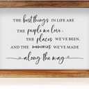 CHDITB The Best Things In Life Framed Wood Sign Plaque(16"11"), Wooden Wall Table Sign with Scripture Bible Verse Quotes, Vintage Family Sign Housewarming for Home Bedroom Farmhouse Guest Room