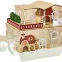 2-Level Luxury Hamster Cage Villa, Large Pet House with Balcony, Special Ventilation Design