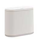Baosia White Slim Rectangular Plastic Trash Can with Press Type Lid,8 Liter / 2.1 Gallon Narrow Trash Bin with Pop-up Lid for Toilet,Bedroom,Bathroom,Office,Kitchen,Powder Room
