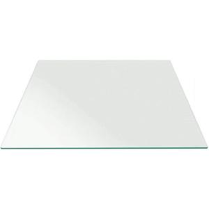24'' Square Tempered Clear Glass Table Top - 3/8'' Thick with Pencil Polish Edge