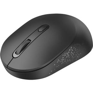 TECKNET Bluetooth Wireless Mouse, Bluetooth 5.2 & 2.4G USB-A Receiver, Compact & Portable, Silent Click, Ergonomic Symmetrical Design, 18-Month Battery, Adjustable DPI, Wide Compatibility - Black