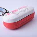 2-In-1 Glasses Case Len Case & Eye Glasses Double Layer Storage Case with Mirror - Fresh Creative Double Sided Portable Design Perfect for Home, Office and Travel (Pink)