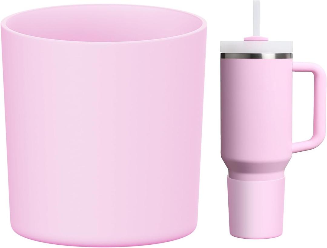 WUQID Higher Silicone Boot Compatible with Stanley Quencher H2.0 & IceFlow Flip & ProTour 40oz 30oz 20oz 14oz, Fit Same Diameter 14oz 20oz 30oz 40oz Tumbler Cups Anti-Slip Bottle Bottom Sleeve Cover (Cherry Blossom)