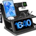 Gifts for Men 3-in-1 Charging Stand Compatible with iPhone 16 Charger Station, Nightstand Organizer Wood, Fathers Day Perfect for Dad Husband Boyfriend Son, for iPhone 16/15/14/13/12 and Pro, Watch