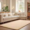 Ophanie Beige Rugs for Living Room Bedroom, 5x8 Fluffy Fuzzy Furry Carpet, Plush Soft Shaggy Bedside Indoor Floor Area Rug for Kids Girls Boys Baby Teen Dorm Nursery Home Decor Aesthetic (5 x 8 Feet, 3- Beige)
