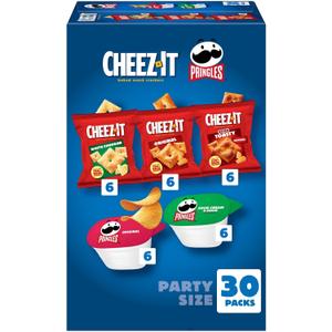 Cheez-It, Pringles, Salty Snacks, Party Size, Variety Pack, 26.58oz Box (30 Packs) (EXP 01/11/27)