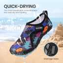 SEEKWAY Barefoot Water Shoes for Kids - Wide Toe Box and Quick-Dry Sand Shoes Toddler for Hiking Swim Beach Pool Kayak Sport Accessories, Camping Essentials Non-Slip for Boys Girls Sizes (10 Little Kid, 2c-107 Black Shark)