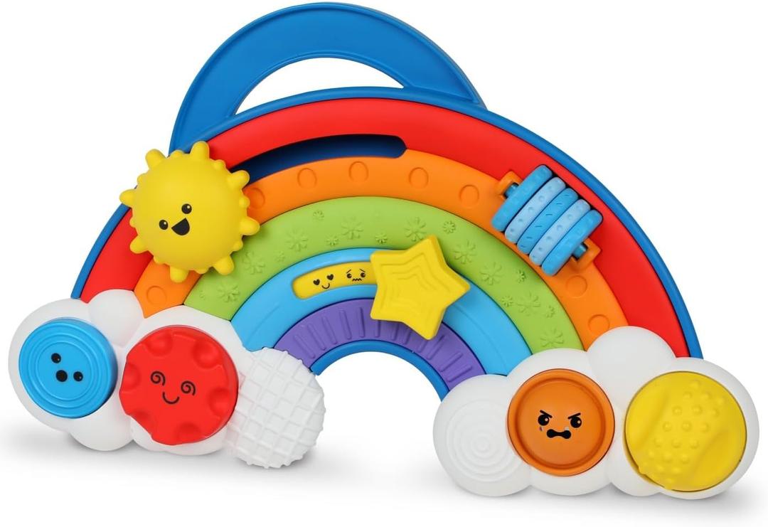Learning Resources Rainbow Busy Board - Montessori Busy Board, Toddler Sensory Toys, Boy and Girl Travel Toys for Toddlers, Fine Motor Toy, Sensory Toddler Travel Activities, Educational Gifts