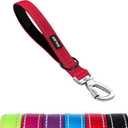 ZALER Short Dog Leash 1 ft, 12 Inches Traffic Leashes for Dogs, Nylon Reflective Dog Lead with Padded Handle, Heavy Duty Pet Leash with Carabiner Clip for Large and Medium Dogs (12" Red)