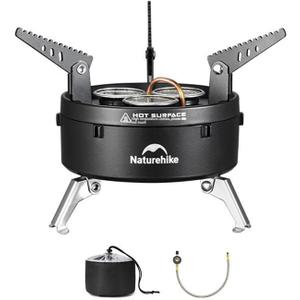 Naturehike Portable Camping Stove, 1 Burner Gas Camp Stove with Carry Bag, 11260 BTU Backpacking Stove with Adjustable Burners for Outdoor Hiking Backpacking