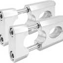 Handlebar Risers - 7/8" 22mm Motorcycle Handlebar Mount Clamp Risers, Handlebar Lift Clips for Razor MX650 Coleman Bt200x Ct200 Mega Moto 80/105 Mini Bikes SSR 125 Motorcycle Dirt Bike Pit Bike (Silver)