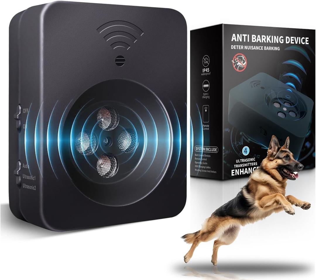 Anti Barking Device for Dogs Long Range 50ft, Ultrasonic Dog Bark Deterrent Device with Stop Dog Barks - Dog Barking Stopper