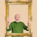 Large Photo Booth Props 32 x 24 Inch Gold Picture Selfie Frame Vintage Photo Frame Creative Friends Party Photo Props Accessories for Wedding Bridal Shower Bachelorette Birthday Party Supplies Decor