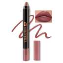 Boobeen Matte Lip Crayon Lipstik Pencil Velvety Creamy Lip Liner Full Coverage High Pigment Waterproof Long Lasting Lipstick for Women, Matte Lip Color with Smooth (#02)