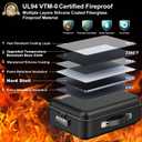 COLCASE Fireproof Document Box with Lock, Hard Fireproof Waterproof Box Creative Hard-Shell Design Fireproof Safe Box Document Organizer for Important Documents Certificates Laptop Passports Black
