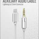 Acoustix™ 3.5mm to Apple Lightning Braided Auxillary Cable - White