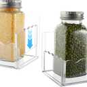 10 inch Spice Rack Wall Mounted,4 Pack Spice Organizer Shelf for Stove Cabinet Pantry Door, Adhesive or Screw Hanging Wall Spice Shelf Storage Holder in Kitchen and RV - Clear Color