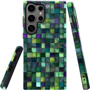 DAIZAG Case for Samsung Galaxy S26 Ultra,Military-Grade Protection Cover,Mosaic Glass Checkered Style（Glossy）