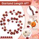 Fall Pumpkin Garland for Mantle Halloween Velvet Pumpkin Garland Autumn Harvest Hanging Decoration for Fireplace Mantel Porch Wall Centerpiece Thanksgiving Party Indoor 6ft(Rust)