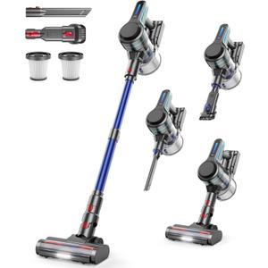 NADALY Cordless Vacuum Cleaner for Home, 8-in-1 Powerful Stick Vacuum Cordless with 45Mins Runtime, Anti-Tangle, Lightweight, 1.5L Dust Cup, Rechargeable Vacuum for Hardwood Floor Carpet Pet Hair (Blue)