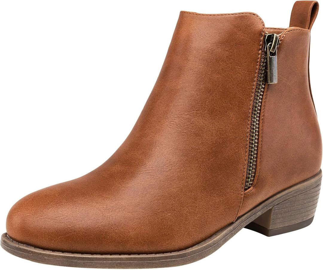 Jeossy Women's 905 Ankle Boots, Classic Low Heeled Short Booties, Casual Comfortable Boots with Wide Widths (7)