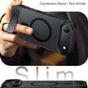 Temdan Designed for iPhone Air Case, [Built-in Invisible Kickstand][Compatible with MagSafe][Military Grade Shockproof] Slim Translucent Matte Phone Case for iPhone 17 Air 6.5 inch (Black)