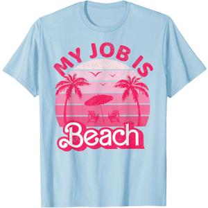 My Job is Beach Retro Vintage Funny Gift Beach Jobs Women T-Shirt, Size Medium
