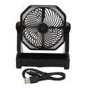 SUNFECILI Camping Fan Portable Fan Camping Fan with LED Lantern 4 Levels 270 Degree Pivot Large Air Volume USB Rechargeable Outdoor Tent Fan with Light Hook for Camping Picnic Travel(Black) Charger Not Included