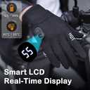 Electric Heated Gloves for Men & Women - Battery Work Touchscreen Thin Gloves for Working in Cold Winter Weather Rechargeable (Black, XL)