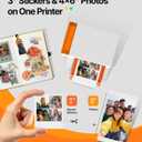 Liene Amber M110 Bluetooth Photo Printer 80 Sheets, Portable Photo Printer for iPhone, Thermal Dye Sublimation, Picture Printer 60 Sheets 4x6 Paper & 20 Sheets 3" Square Sticker Paper & 2 Cartridges