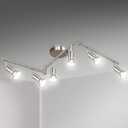 Unicozin LED 6 Light Track Lighting Kit, 46.5'' Matt Nickel 6 Way Ceiling Spot Lighting, Flexibly Rotatable Head, Modern Track Light Included 6 x LED GU10 Bulb (4W, Daylight White 5000K, 400LM)