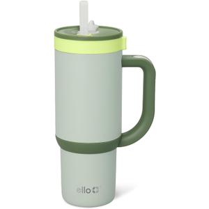 Ello Oasis 18oz Stainless Steel Kids Tumbler with Handle & Retracting Straw, 100% Leakproof, Double-Wall Vacuum Insulated, Kids Water Bottle for School, BPA Free, Dishwasher Safe, Avocado