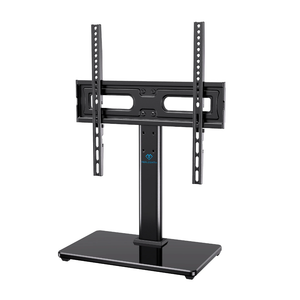 PERLESMITH Universal Swivel TV Stand-Table Top TV Stand for 32-65 inch TV-Height Adjustable TV Base with Heavy-Duty Tempered Glass Base, VESA 400x400mm up to 88lbs, PSTVS17