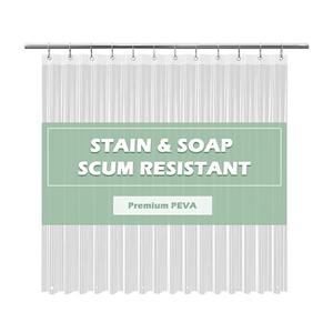 EHZNZIE Clear Shower Curtain Liner Light Weight PEVA, Shower Liner 72x72 Inches, Waterproof, No Chemical Smell with 12 Rust Proof Metal Grommets Holes for Bathroom Shower Curtain