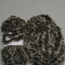 2 Pieces Skeins Soft Fur Yarn Fuzzy Fur Yarn Chunky Fluffy Faux Fur Yarn Eyelash Yarn Cream Fur Yarn for Crochet Blanket Rug Clothes Knitting Project, 30 Meter and 50 Gram for Each (Black with White)