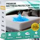 OhGeni Waterproof Mattress Protector, Queen Size Fitted Sheet with Deep Pocket, 6''-18'' Washable Hypoallergenic Mattresses Cover,Noiseless Soft Mattress Pad, Urine,Bedroom Essential,Pee & Dirt-Proof