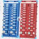 Upgrade Thread Checker, 70 Nut and Bolt Thread Checker with Magnetic Base & Wall-Mountable, Bolt Size Finder with 26 Standard & 26Metric & 18 Drill Bit Gauge, Bolt and Nut ldentifier Gauge