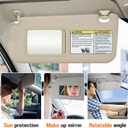 Left Driver Side Beige Sun Visor for 2006-2013 Toyota RAV4, Sunvisor with Vanity Light Replacement 74320-42501-B2