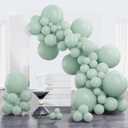 PartyWoo Dusty Green Balloons 100pcs Different Sizes Pack of 18 12 10 5 Inch Sage Olive Eucalyptus Green Boho Neutral Balloon Arch Kit for Jungle Dinosaur Theme Birthday Party Decorations Green-F35