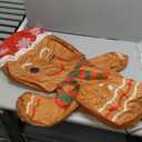 Christmas Inflatables Gingerbread Man Girl Lighted Yard Lawn Inflatable Decoration with Built-in Fan and Stakes Ropes Holiday Party Decor, Christmas Decor, 3 F