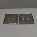 2-Pack Double Toggle Light Switch Cover Plate, Durable Solid Zinc Alloy Decorative Dual Switch Plate Covers, Antique Brass 2 Gang Wall Plate, Corrosion Resistant