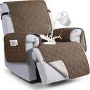 VANSOFY 100% Waterproof Recliner Chair Covers, Recliner Cover Non-Slip Dog Chair Cover Furniture Protector Washable Slipcover with Pocket, Elastic Straps for Pets, Dogs(Brown, 23.6")