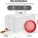 Water Storage Container for Camping, 6.6 Gallon Water Tank with Faucet, Portable First Aid Water Storage for Outdoor Hiking, RV, Autonomous Driving Tour, 17.7 x 11.8 x 11.8in