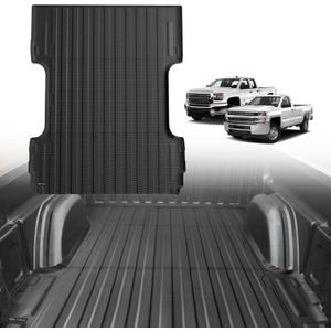 TripleAliners Truck Mat for 2007-2018 Chevy Silverado/GMC Sierra 1500&07-19 2500 HD&11-19 3500HD 6.6FT Accessories, Truck Bed Mat Heavy Duty Custom Fit All Weather TPE Pickup Liner, 2007 New Body Only