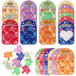 2 x KNFINNDUU Valentine's Day Cards for Kids with Keychains, 30 Packs Valentine Exchange Gift Cards with 30 Adorable Keychain Toys for Classroom School Party Favors, Valentine Gifts for Boys and Girls