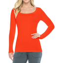 Natural Uniforms Women's Long Sleeve Extra Wide Scoop-Neck T-Shirt Under Scrub L